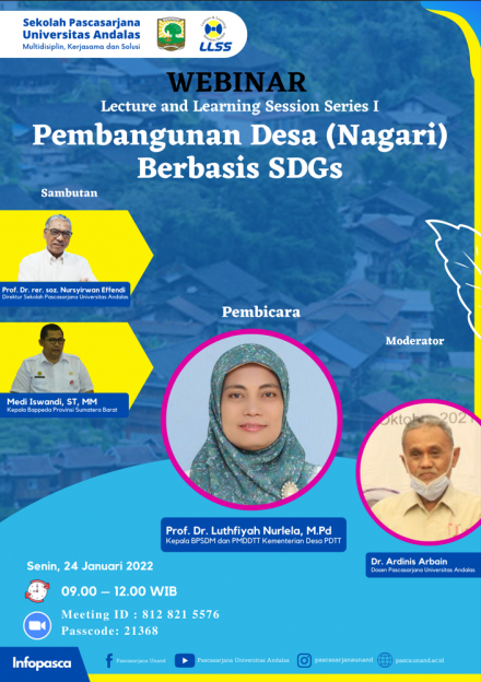 Webinar Pembangunan Desa (Nagari) Berbasis SDGs