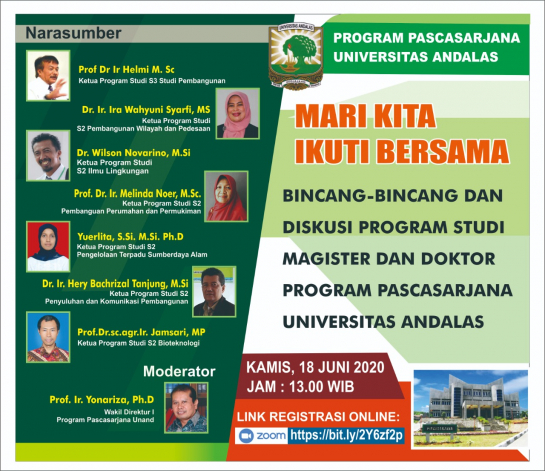 Sosialisasi Program Magister dan Doktor pada Program Pascasarjana Universitas Andalas Tahun 2020