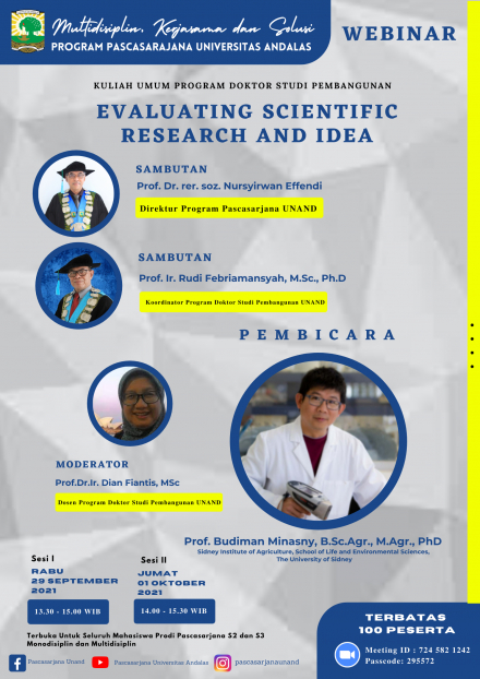 Kuliah Umum Program Doktor Studi Pembangunan : Evaluating Scientific Research and Idea