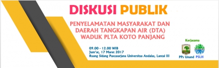 PSLH dan PPS UNAND akan adakan Diskusi Publik Penyelamatan Masyarakat dan Daerah Tangkapan Air (DTA) Waduk PLTA Koto Panjang (en-GB)