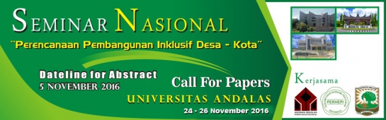 Hasil Seleksi Penerimaan Paper Seminar Nasional &quot;Perencanaan Pembangunan Inklusif Desa-Kota&quot; (en-GB)