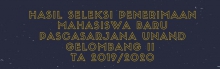 Prosedur Pendaftaran Ulang Mahasiswa Baru  Pascasarjana Universitas Andalas Gelombang II Tahun 2019/2020