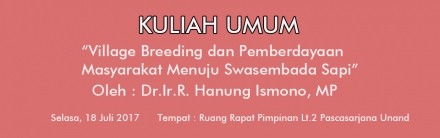 Kuliah Umum Oleh Dr.Ir.R. Hanung Ismono, MP