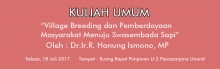 Kuliah Umum Oleh Dr.Ir.R. Hanung Ismono, MP