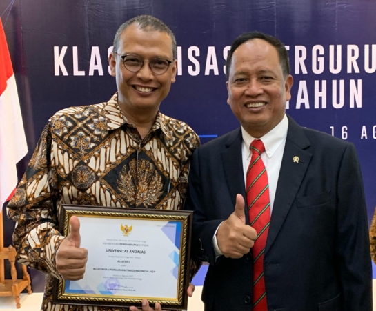 Unand Pertahankan Klaster 1 Klastersasi Perguruan Tinggi Indonesia 2019